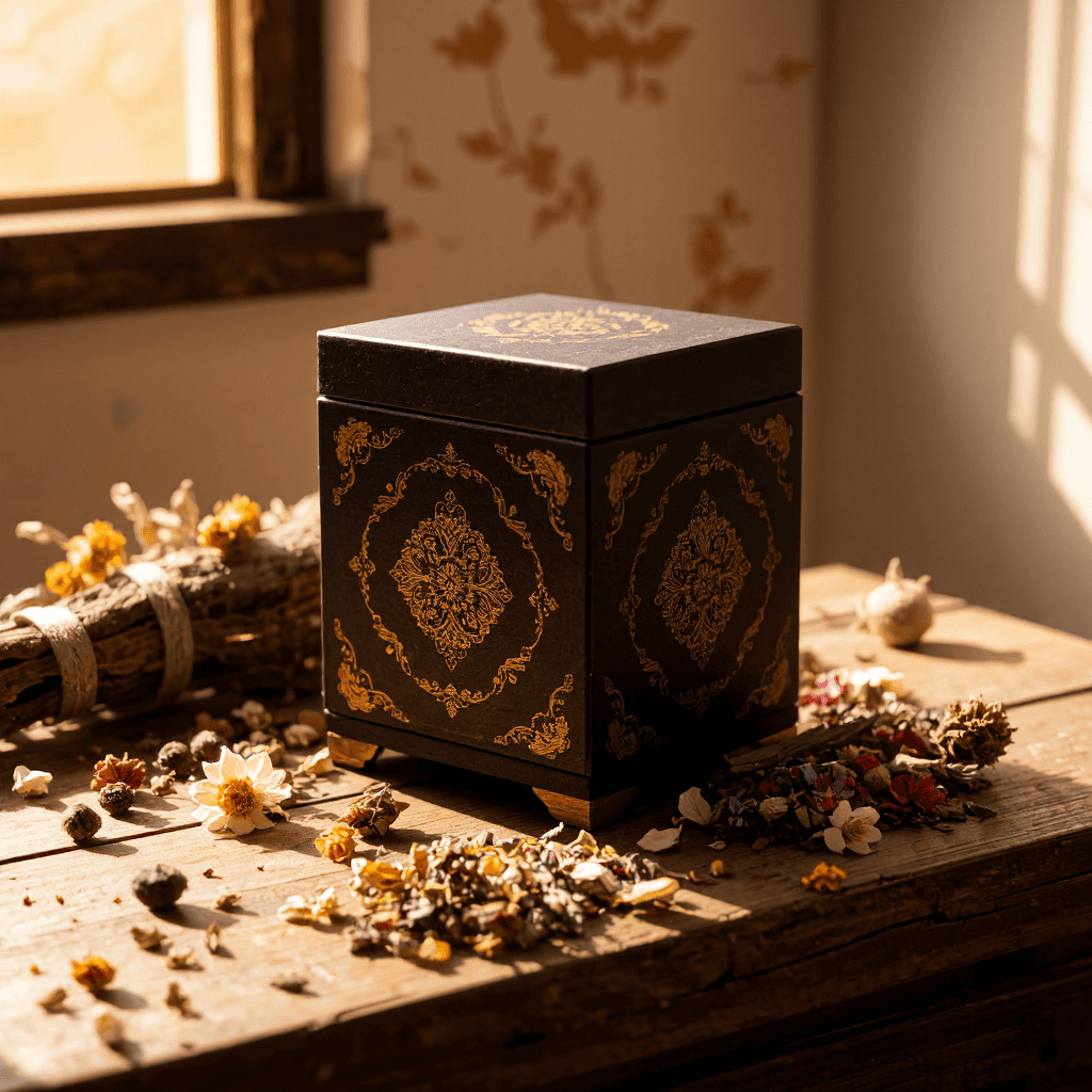 product photography of a box of traditional herbal medicine