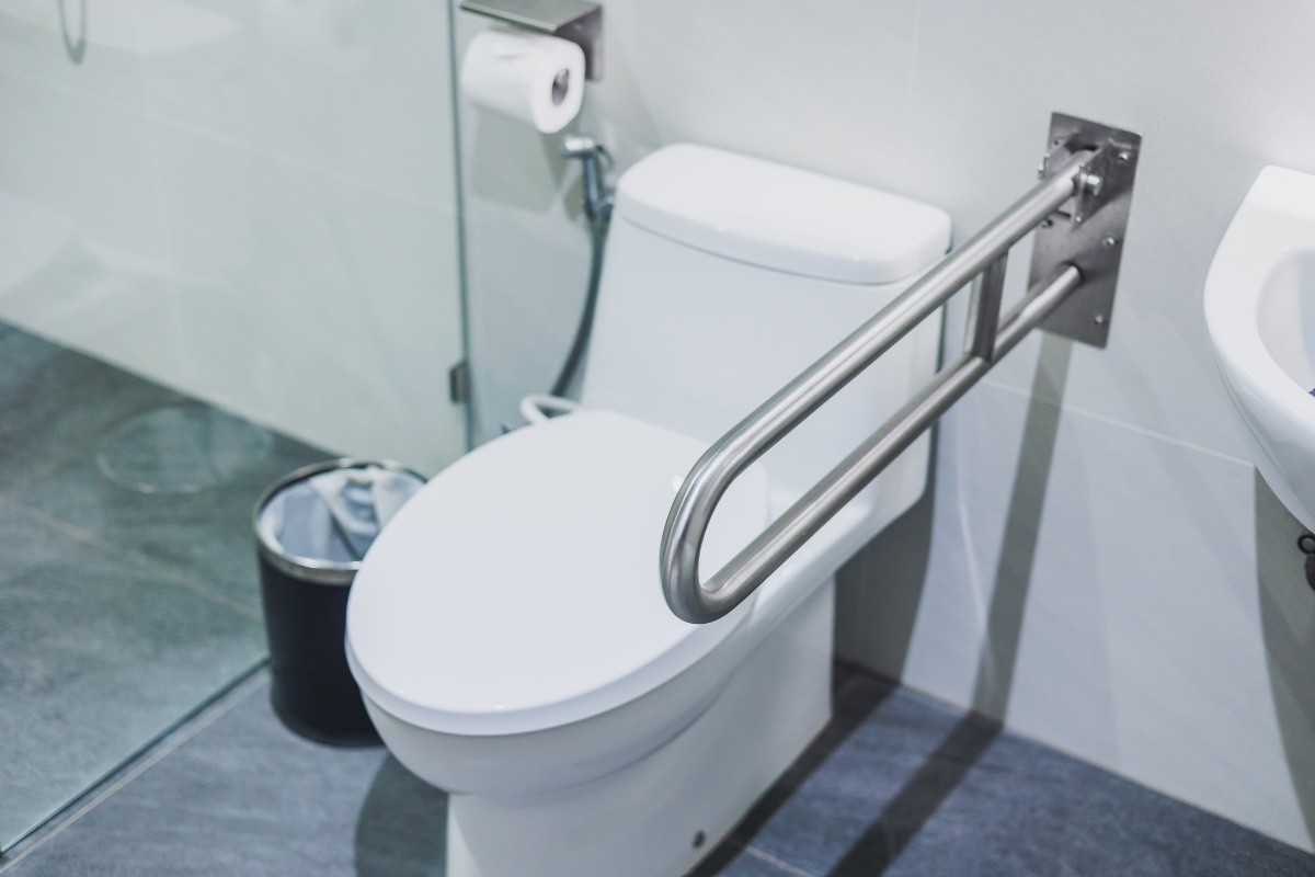 ADA toilets, raised toilets, and grab bars.