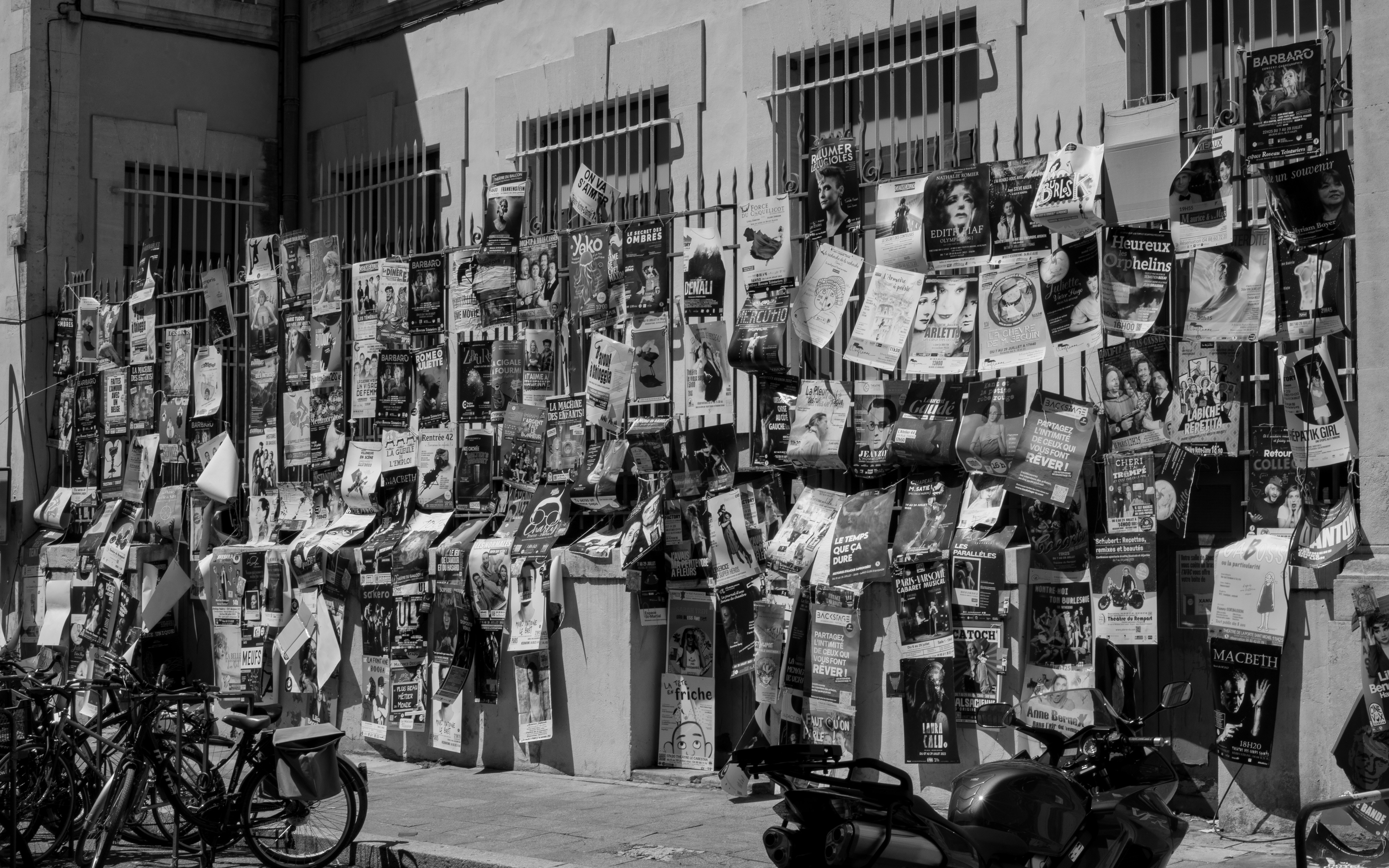 A black and white photo of a store front