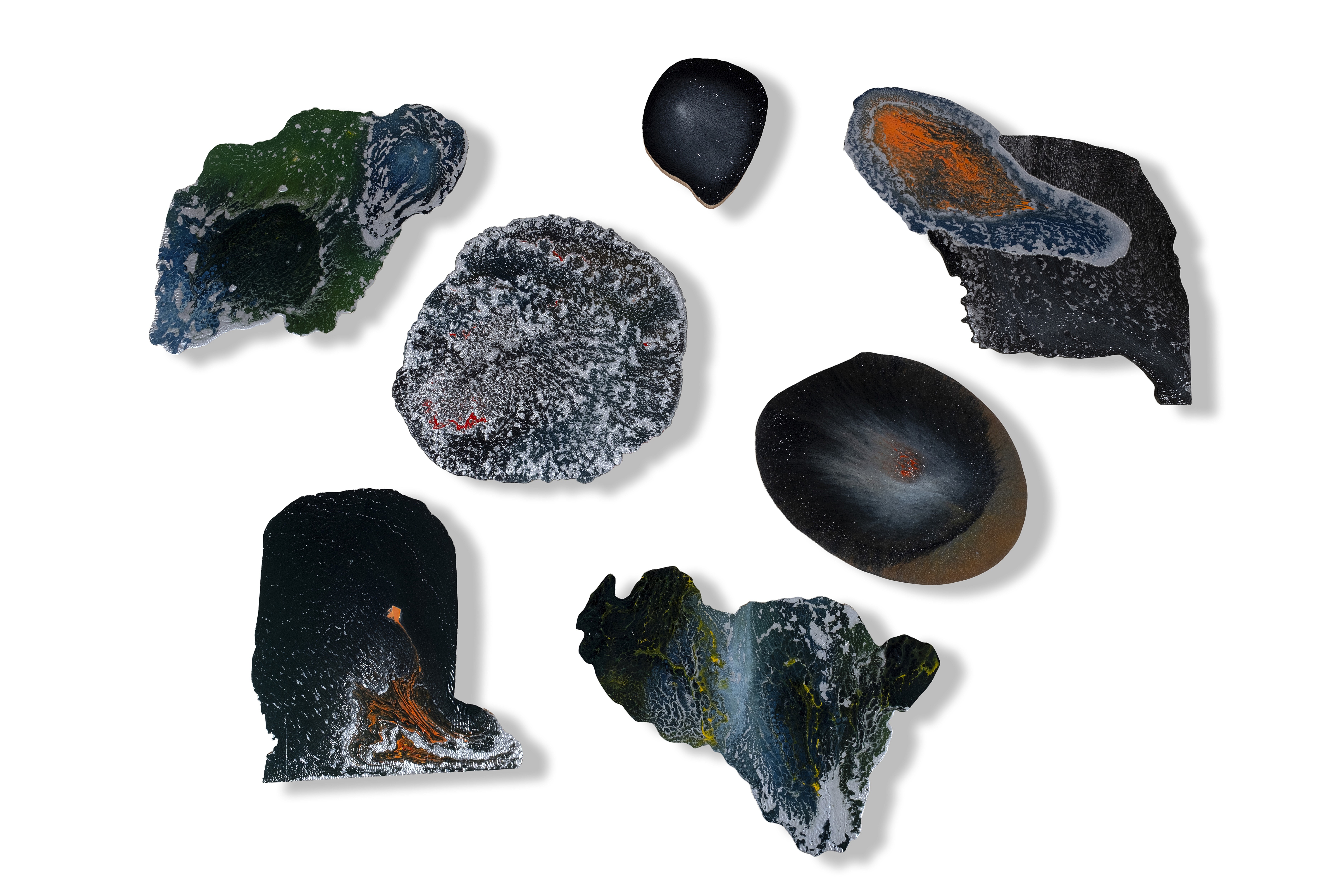 herd of sheep on road painting