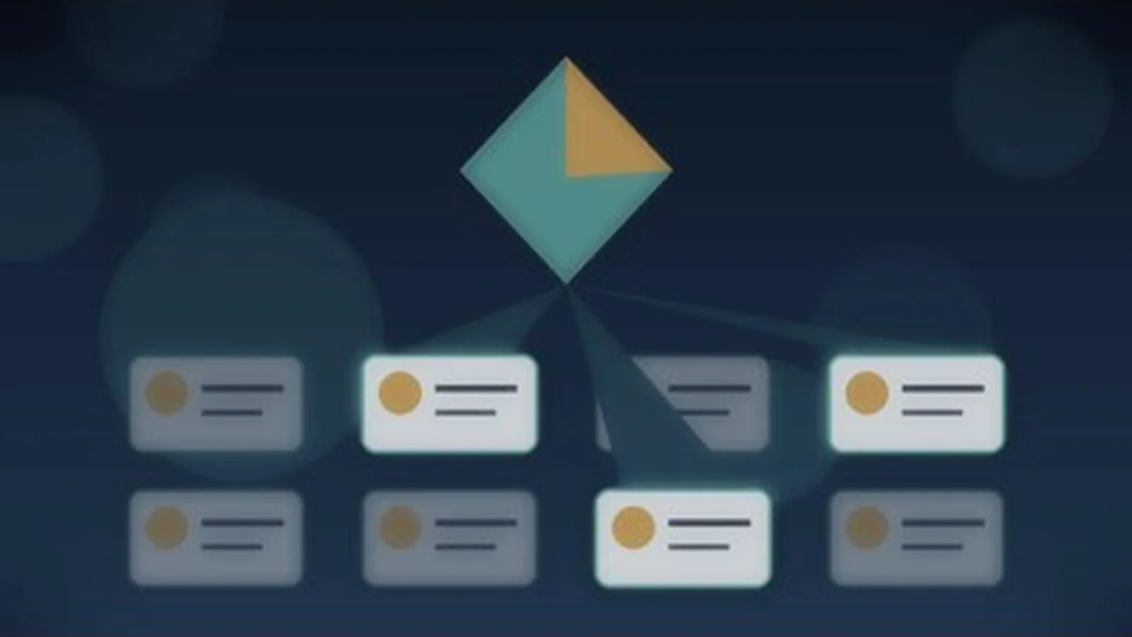 An AI screening system highlighting a small shortlist of qualified freelancer profiles.