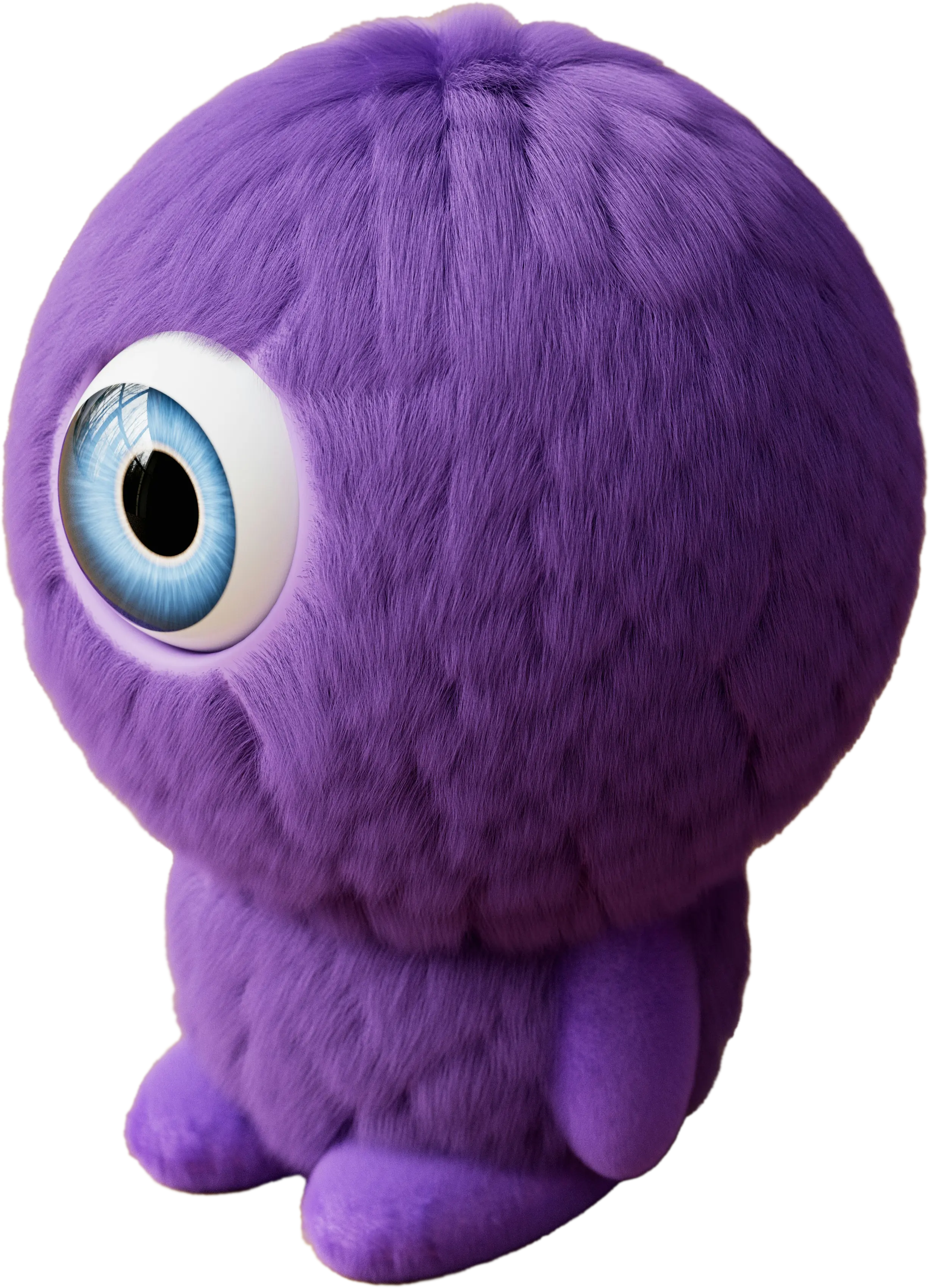 Purple character representing transparent fixed-fee subscription pricing model