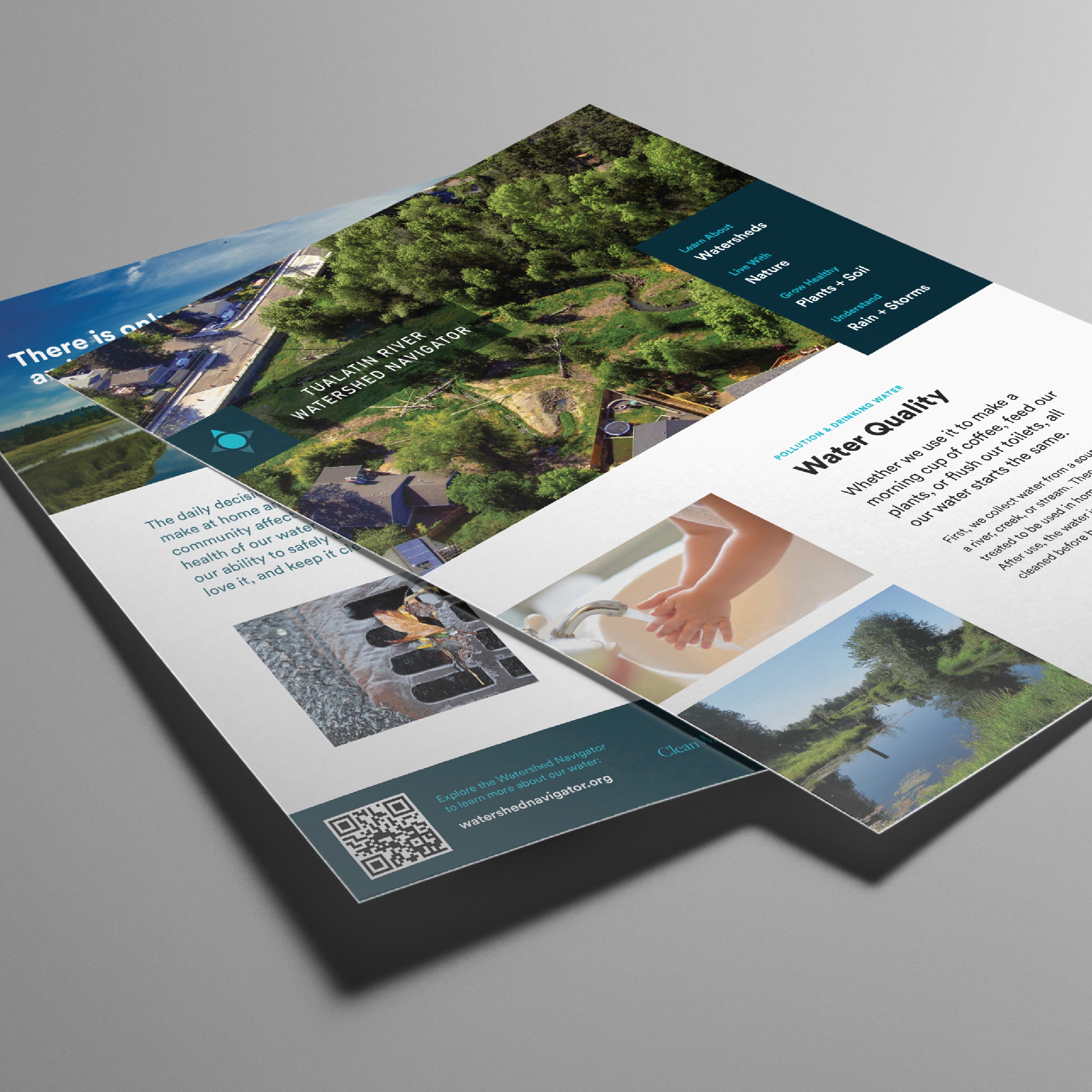 print collateral design for watershed navigator marketing