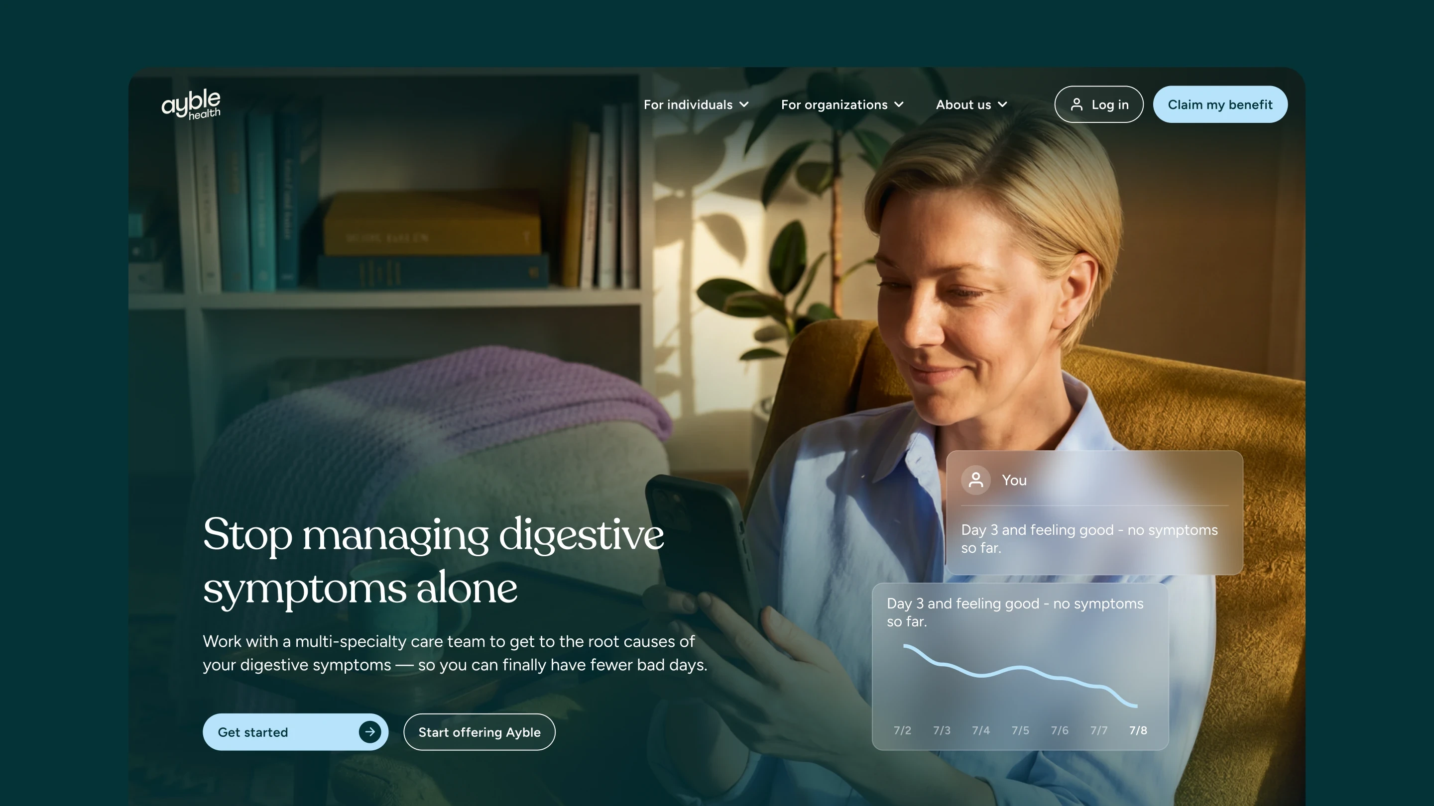 Ayble Health — website hero composition, web design art direction by Charlota Blunarova