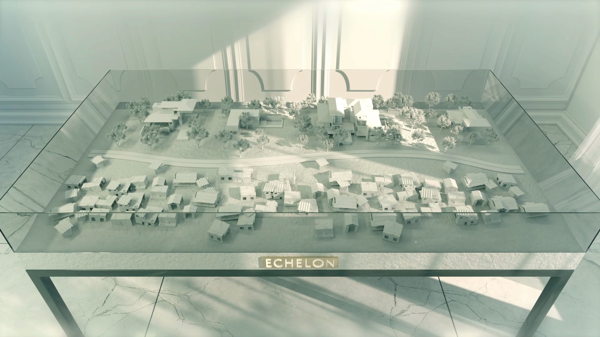 3D scene of small house models