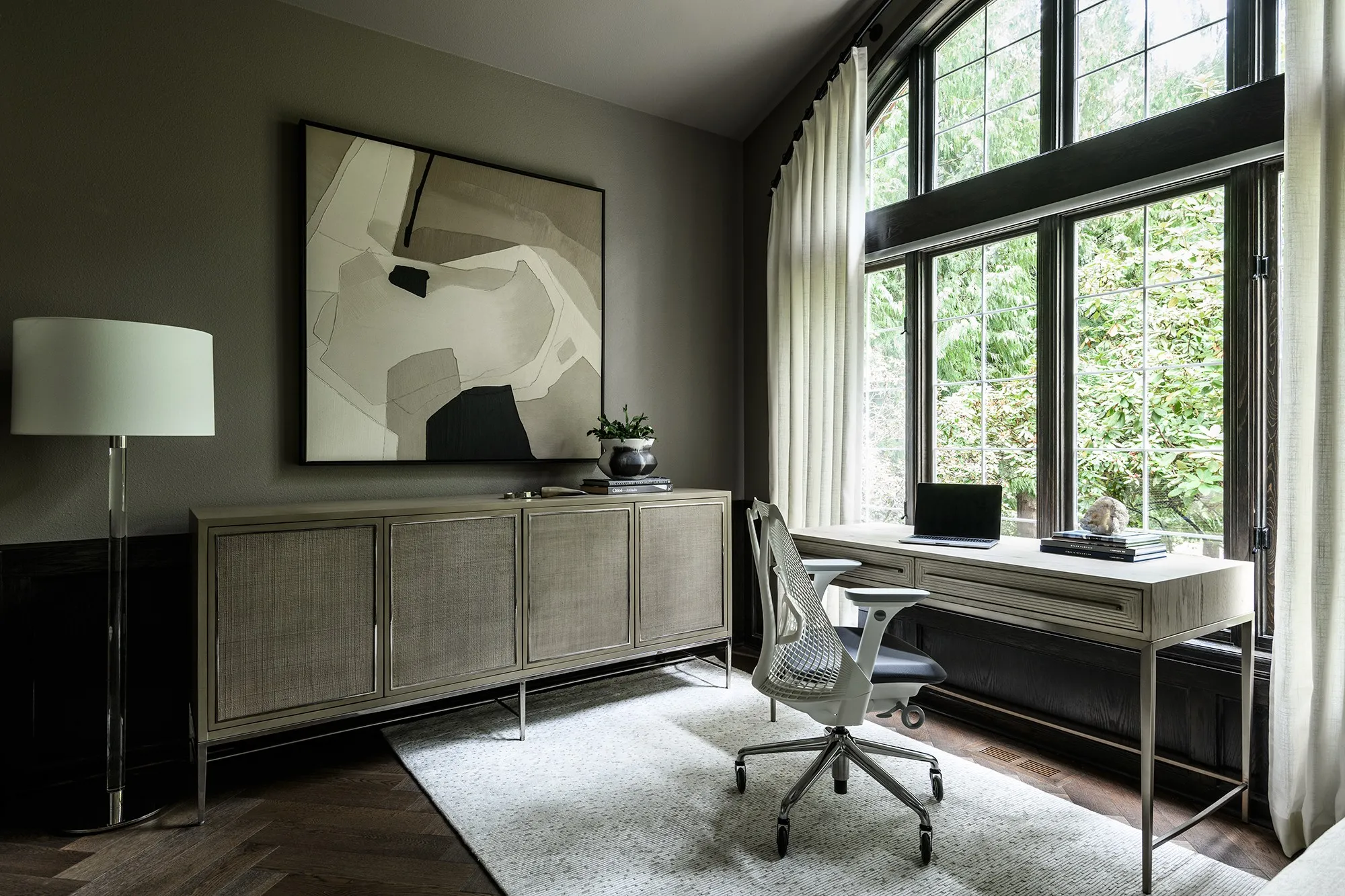 The office room of the Issaquah House Remodel, a large scale renovation by Elegant Simplicity interior design + professional organizing firm.