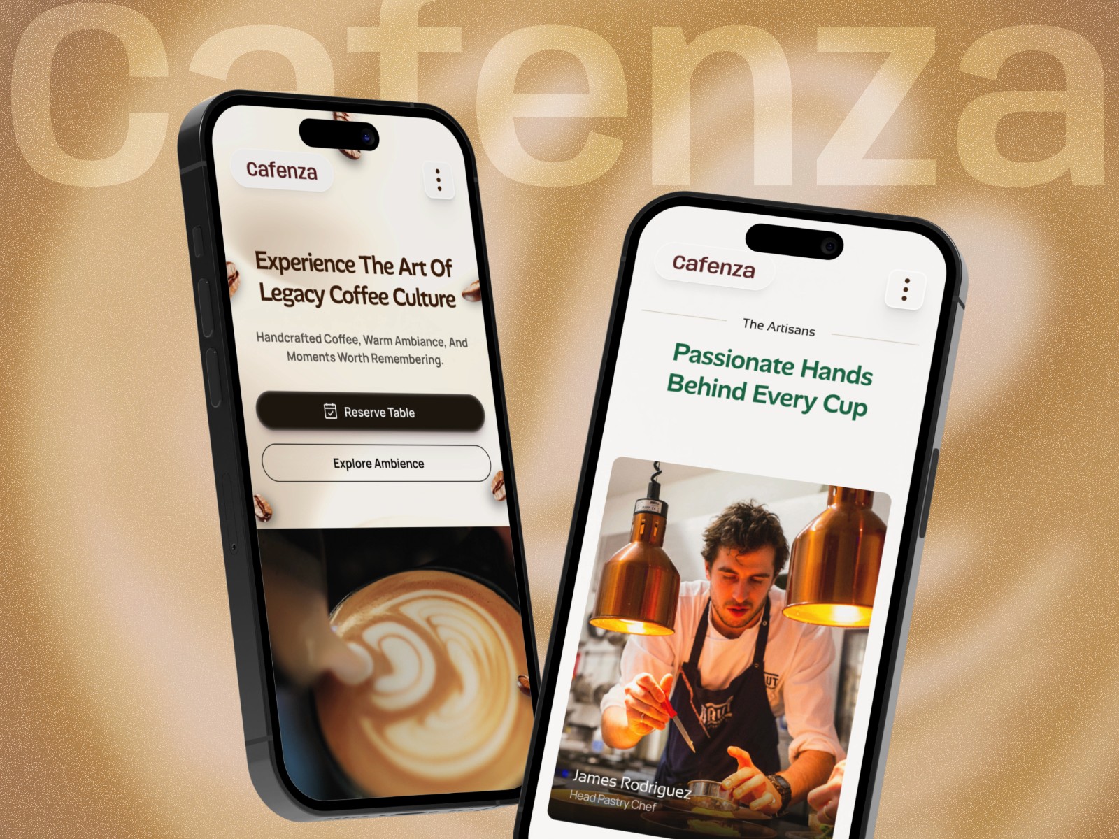 Cafenza — 极简动效餐饮品牌网站设计灵感