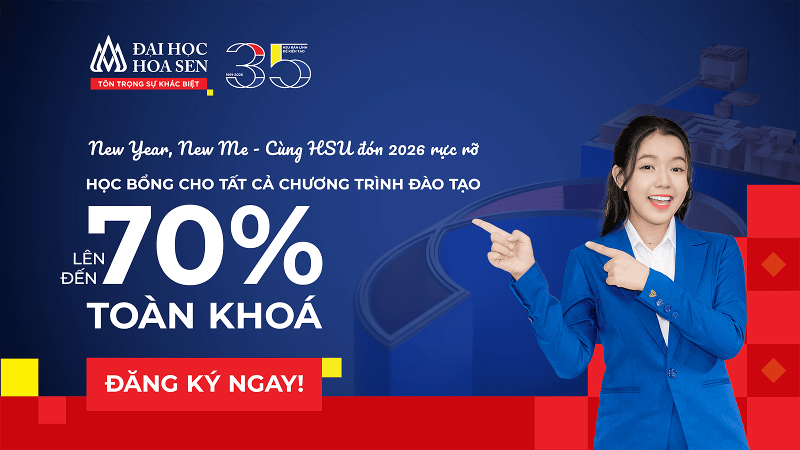 Chương trình học bổng áp dụng tại Đại học Hoa Sen năm 2026