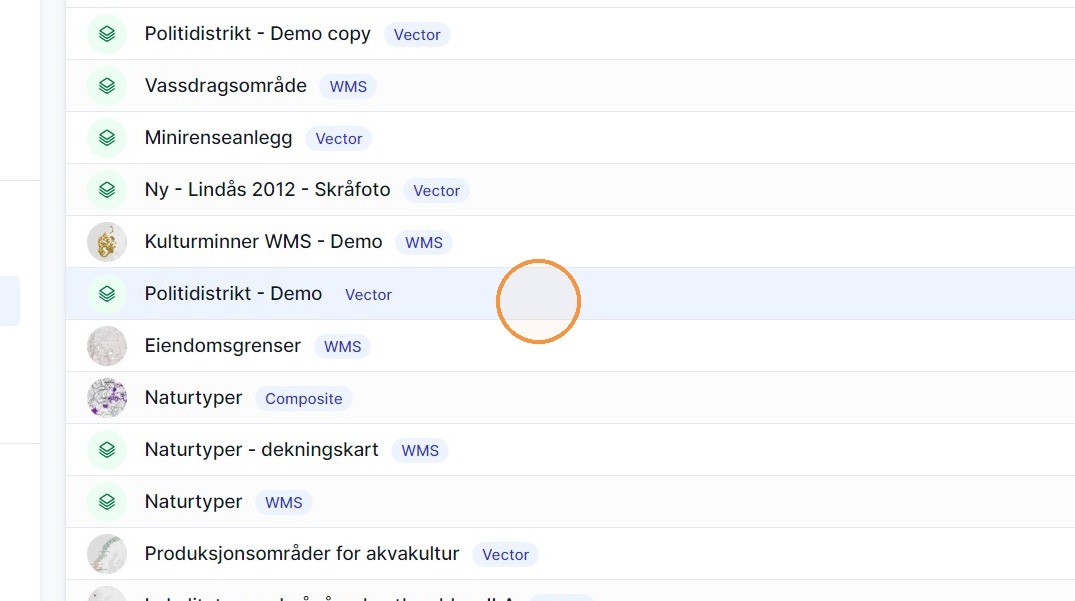 Steg 2: Velg kartlaget du vil redigere.