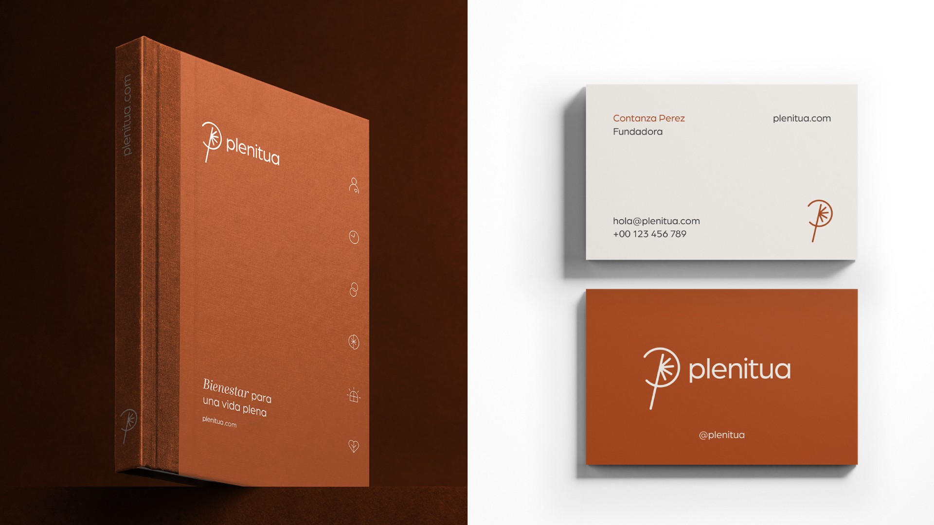 Lenguaje visual cálido y cercano para Plenitua, diseñado por Lagom Studio en Latinoamérica.