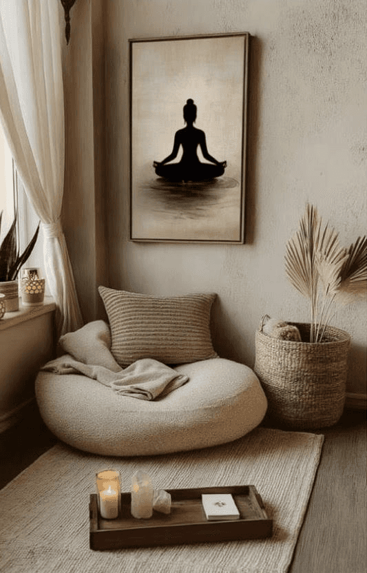 a woman sitting on a couch talking to a man