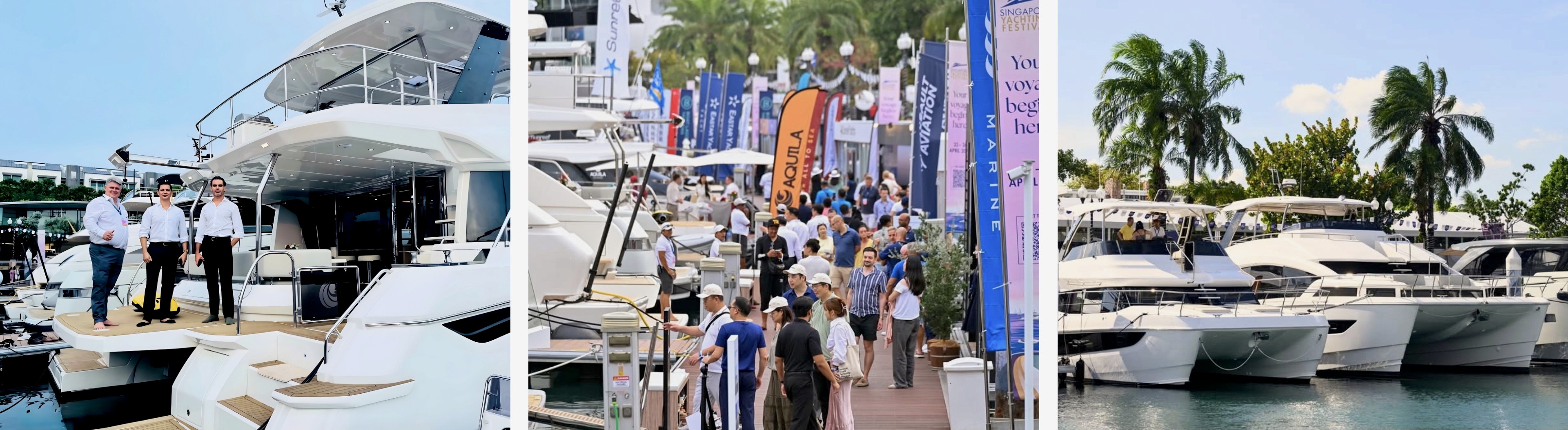 The Europa Yachts Philippines and Indonesia teams together aboard the Aquila 54 Yacht—supporting our clients at Aquila’s most expansive Singapore display yet.