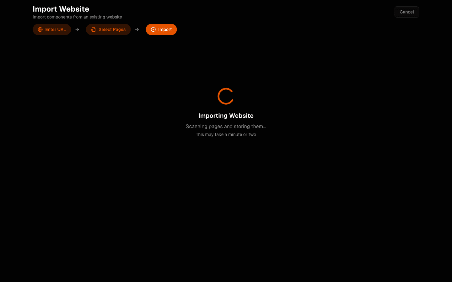 Import progress state while crawling and indexing