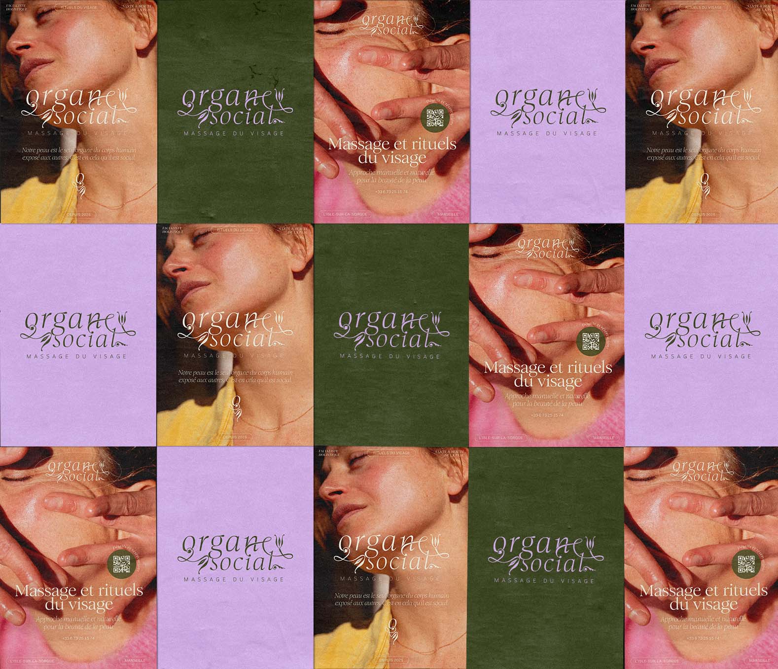 déclinaison de l’identité visuelle Organe Sociale sur supports print