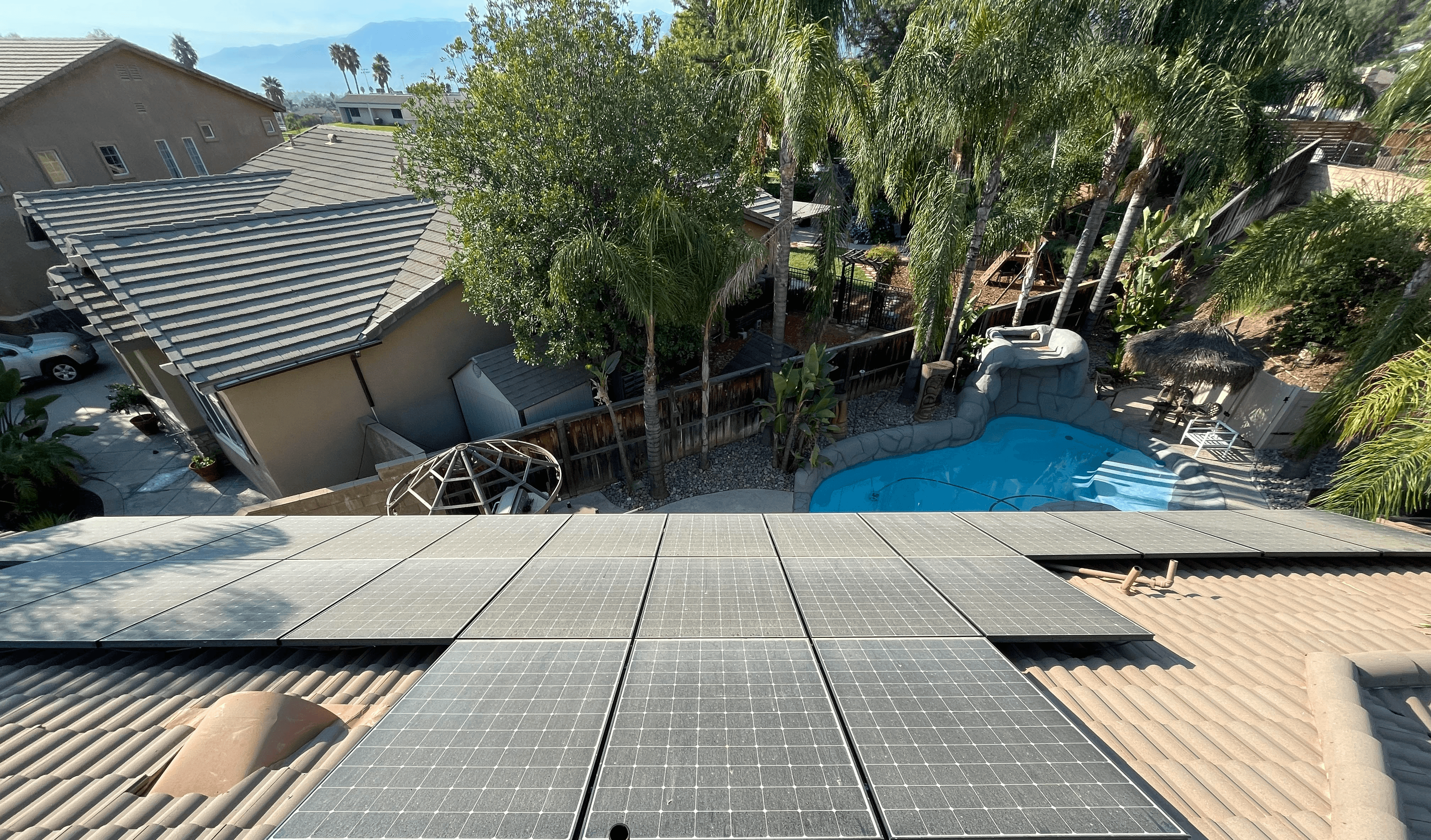 Before cleaning solar panels