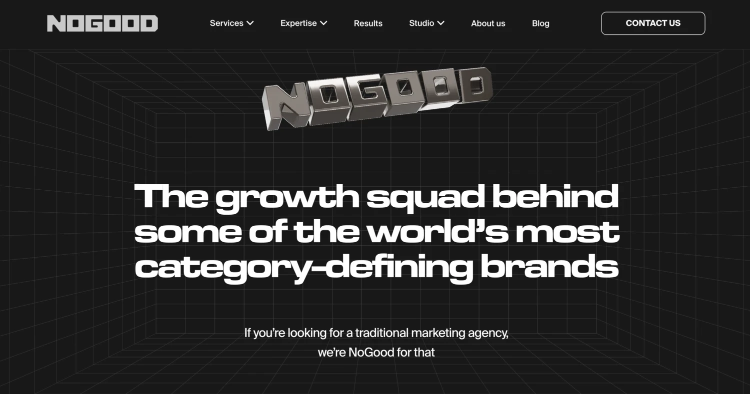 NoGood home page screenshot