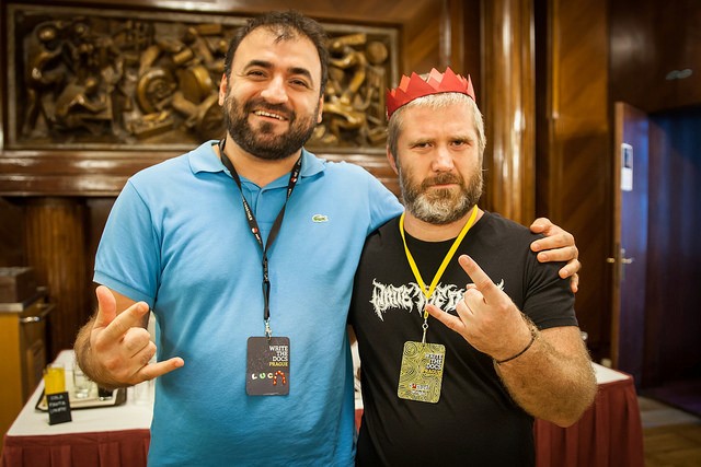 A picture of two Write the Docs Prague 2017 attendees
