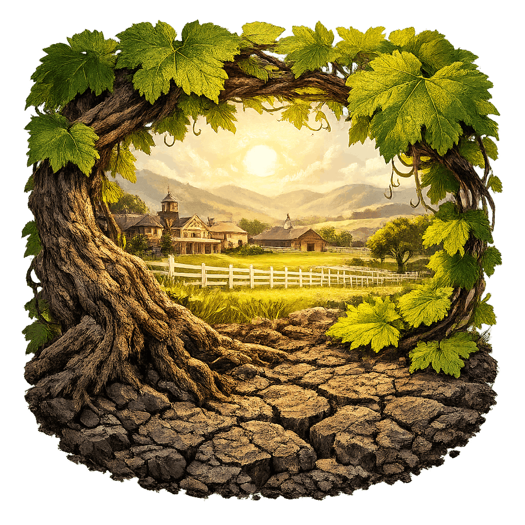 Detailed graphic of the Upper Hunter Valley wine region.