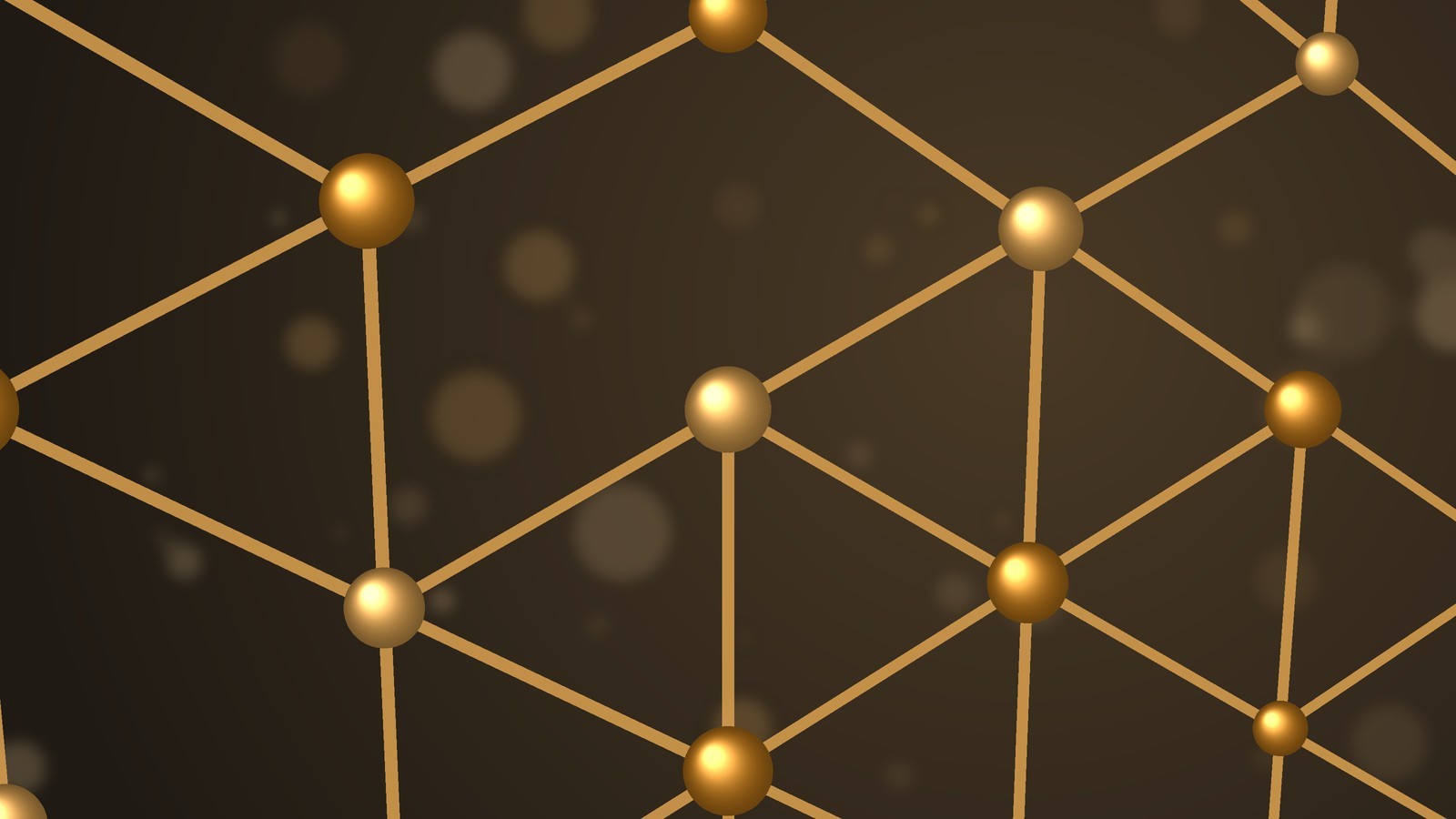 Abstract chain of linked coloured beads on a pale grid beside a stylised chromatogram peak