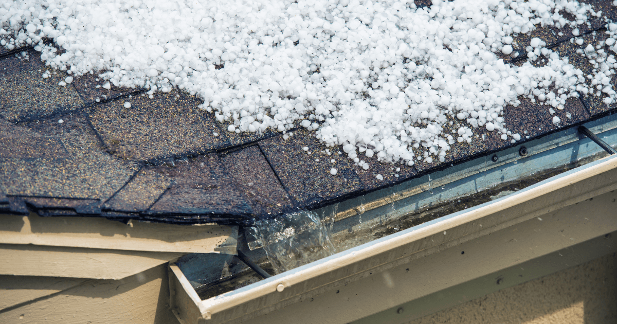 snow melts into a cleann gutter