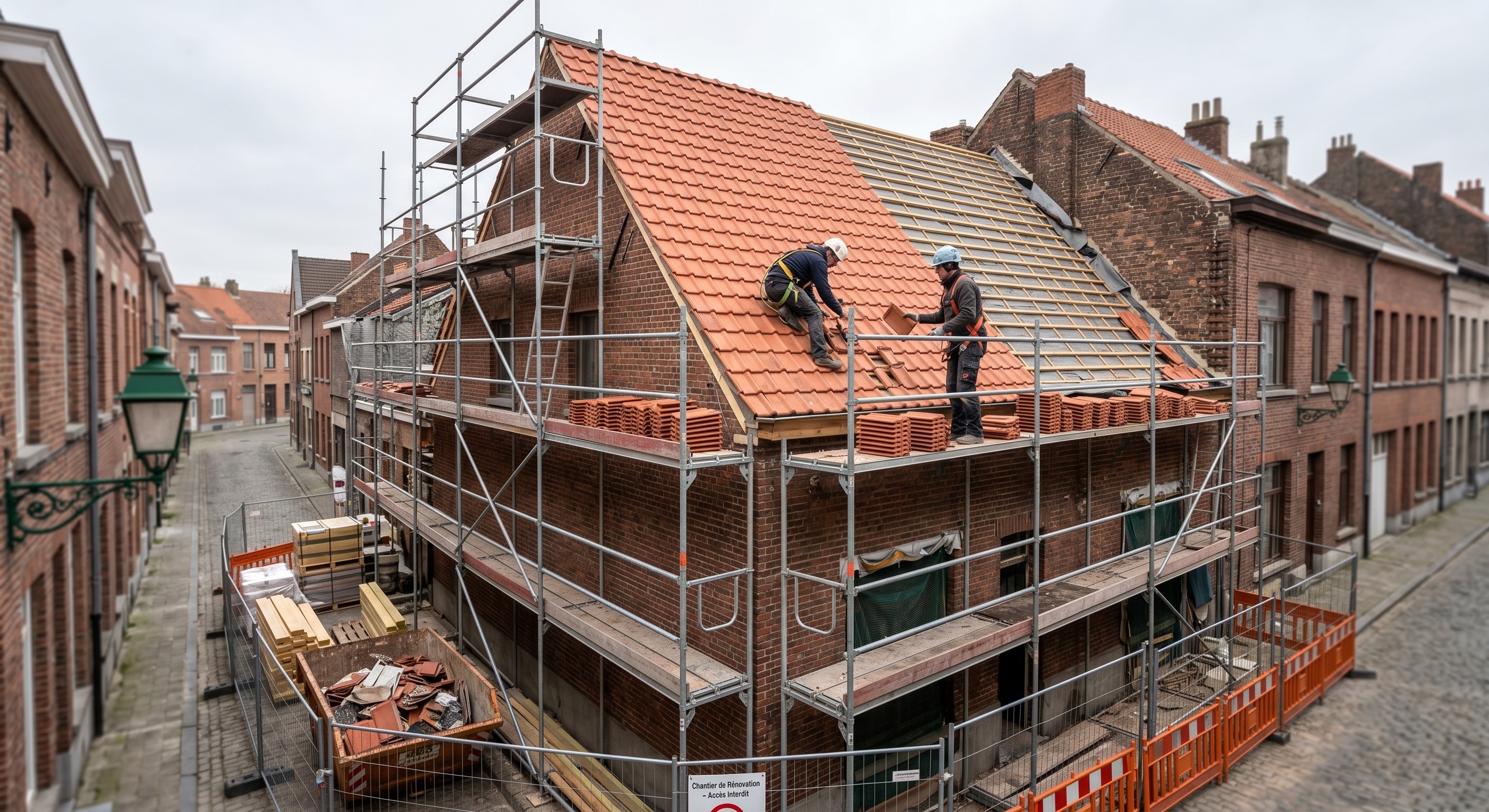 Pose de toiture à Uccle par des ouvriers Renovsecure