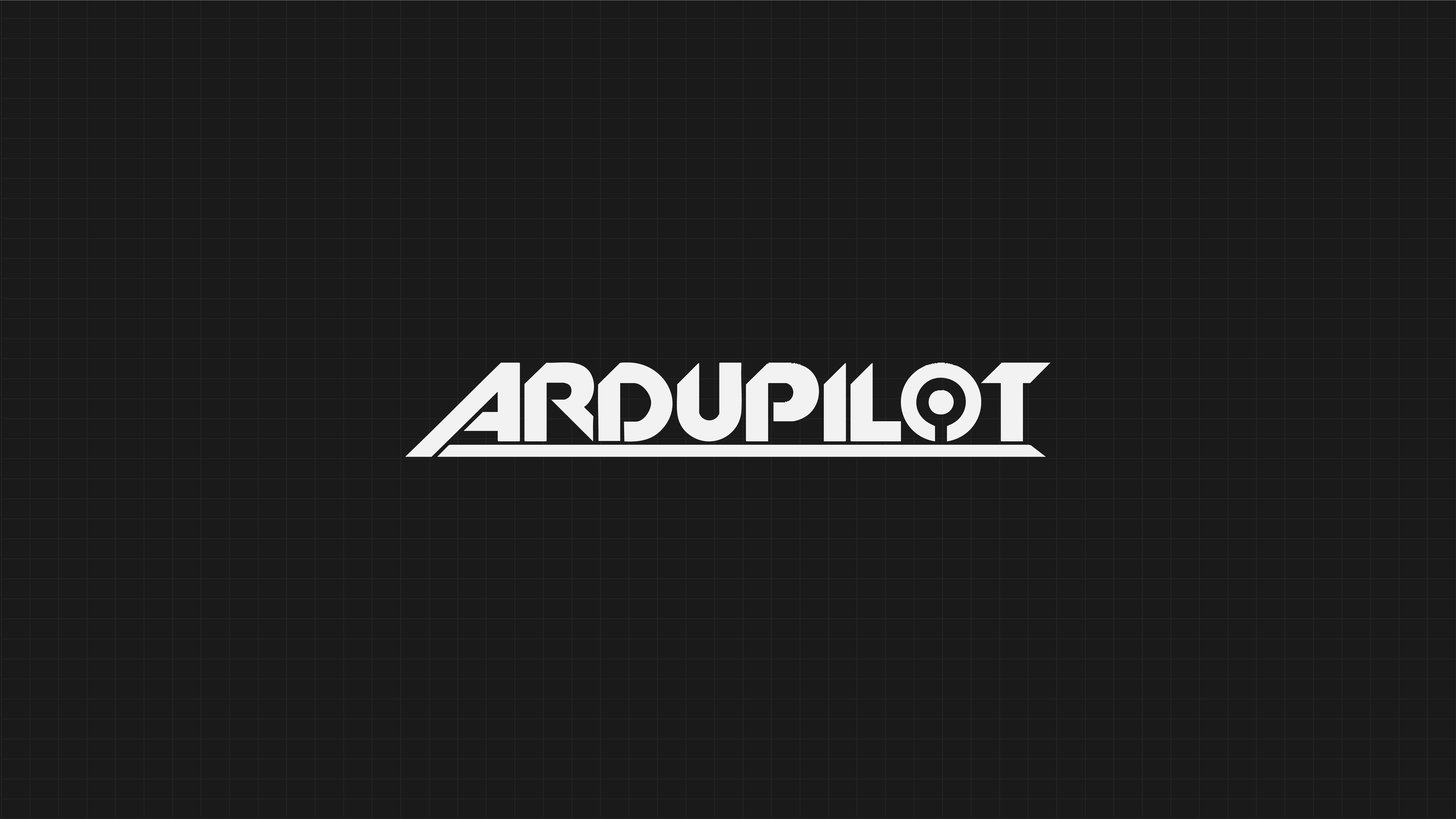 ArduPilot logo on a dark grid background