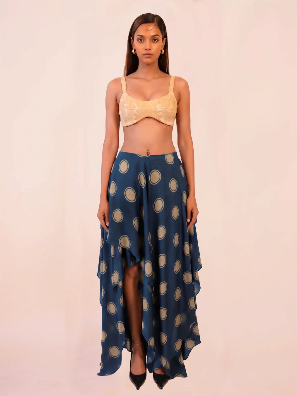 KARUNA III Skirt is our one of a kind skirt, crafted in-house from printed silk.