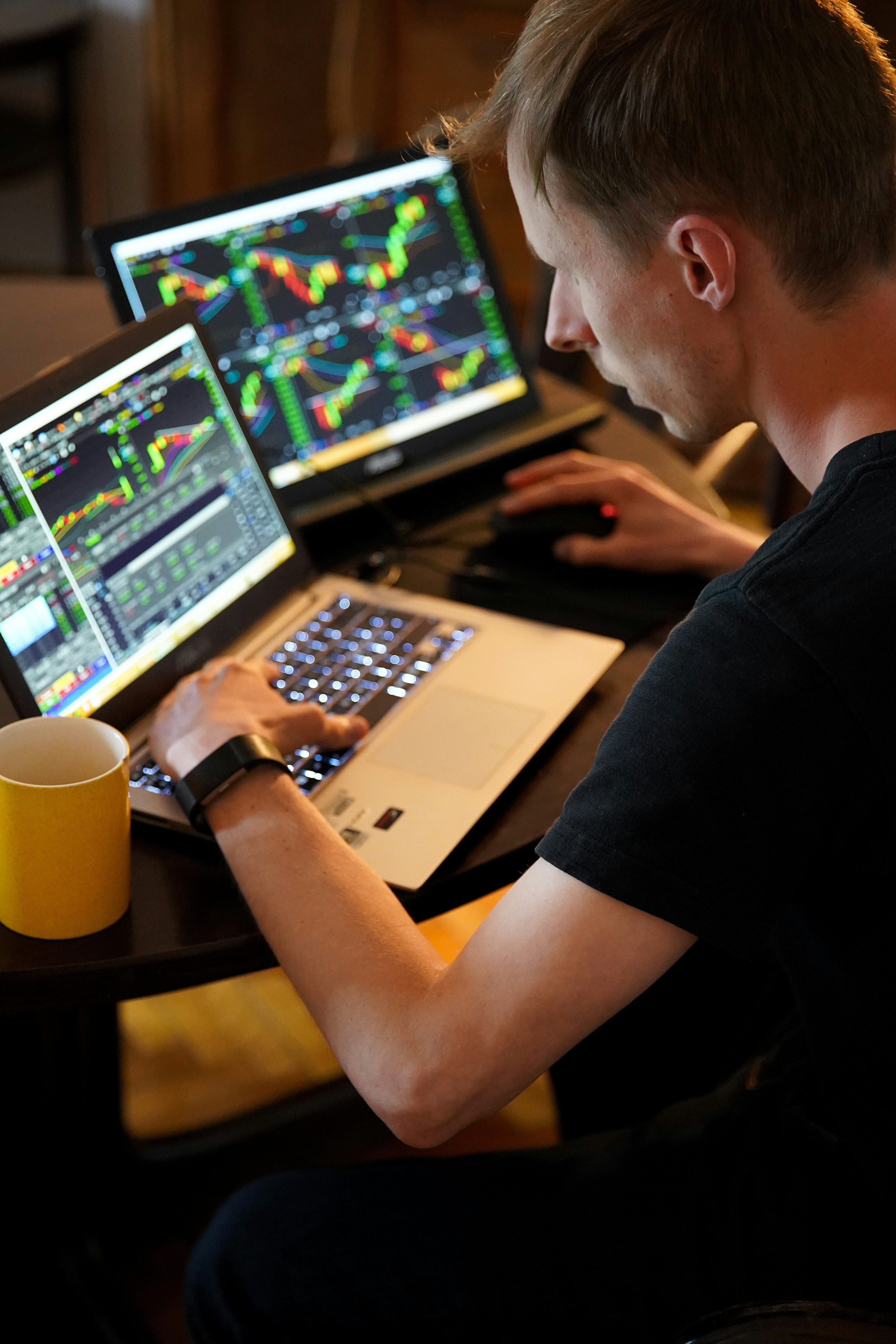 Man using a laptop