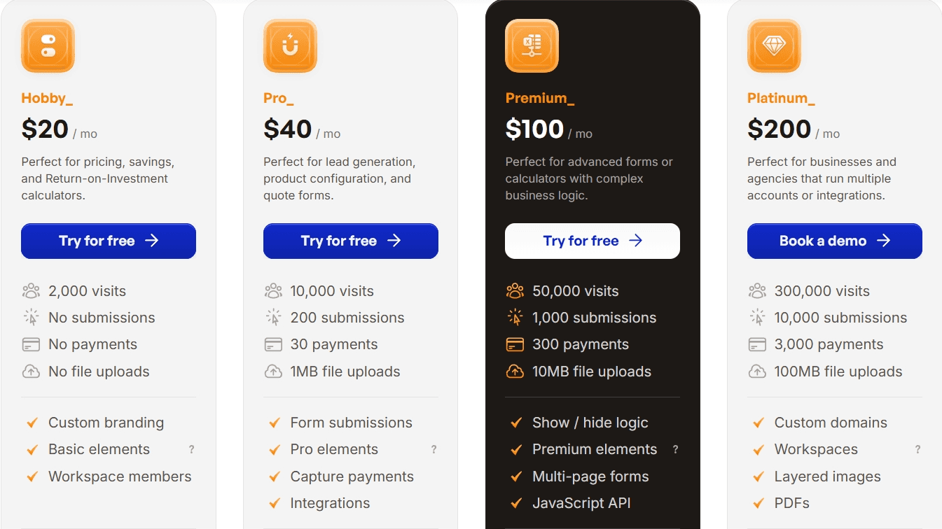 Convert_ pricing chart