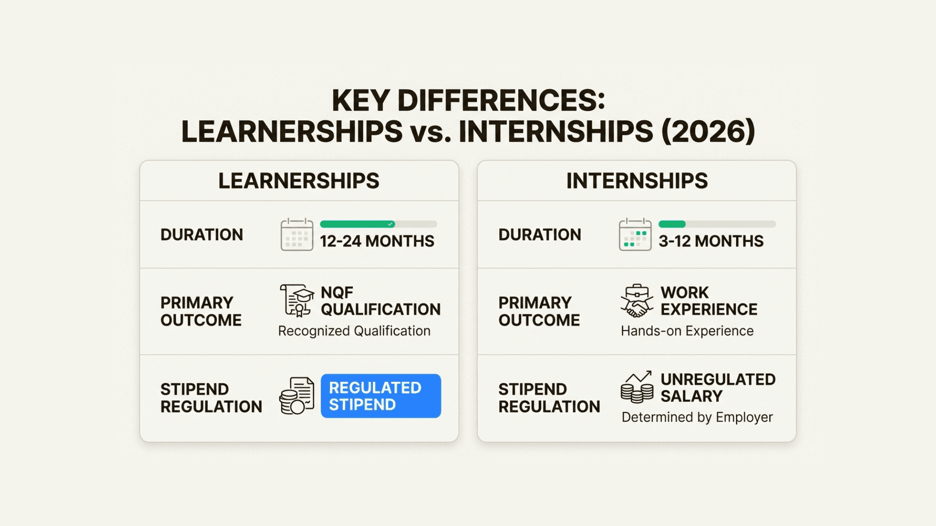 Compare learnerships and internships to identify the best path for your career goals and educational background in 2026.
