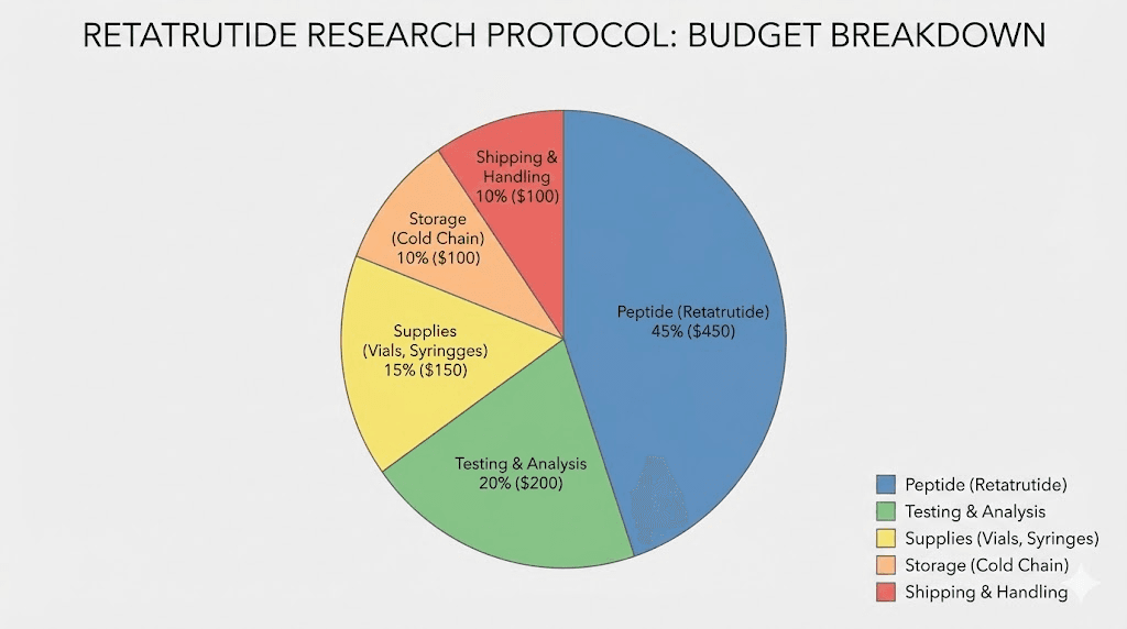 Complete cost breakdown of bulk retatrutide research protocol including all expenses