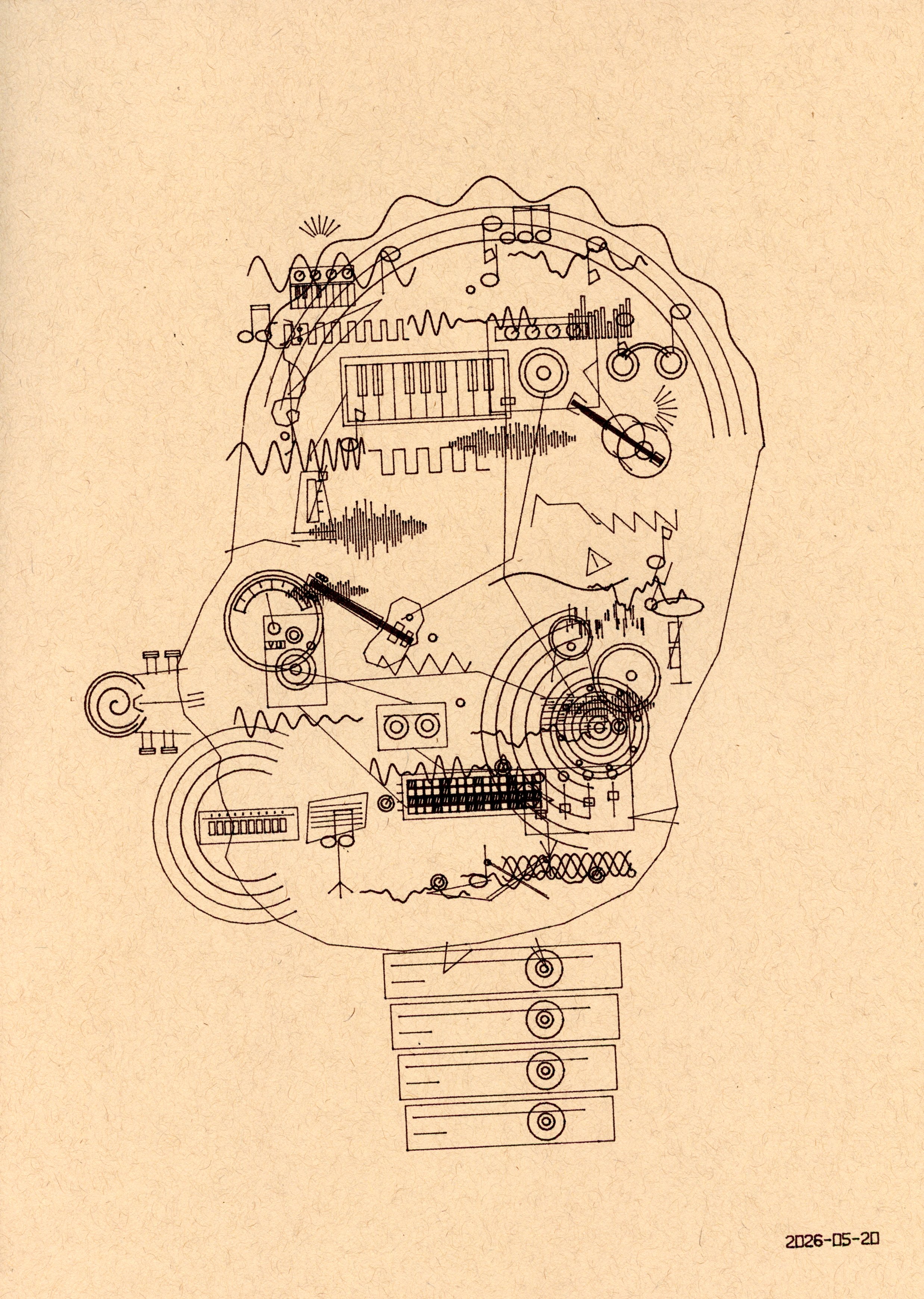 Drawings from Pablo’s experiment with Echo and a pen plotter. The agent generated the compositions, which the plotter rendered in ink on paper.