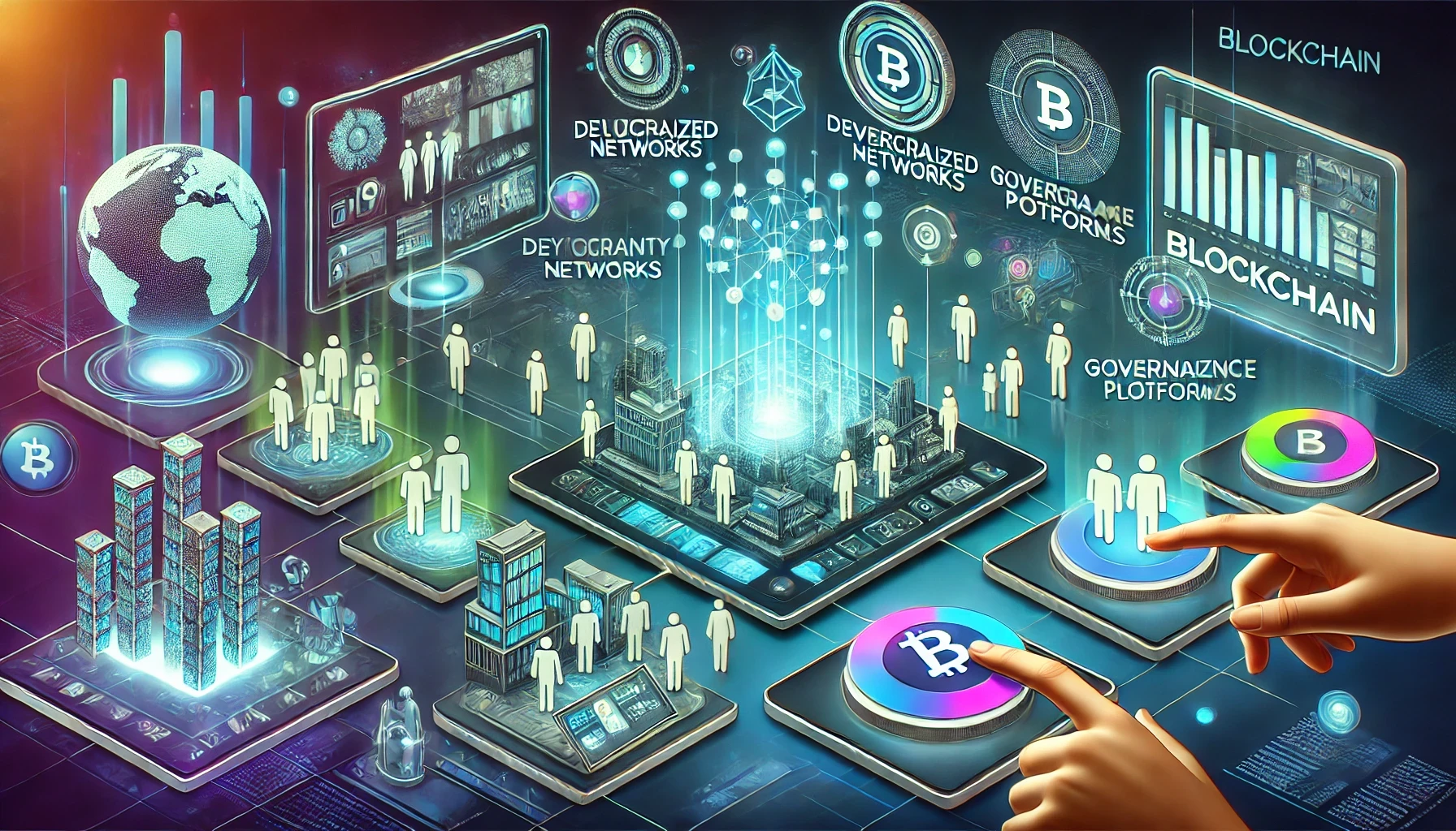 Crypto-themed image featuring charts, digital coins, and market trends, representing cryptocurrency trading and blockchain technology.