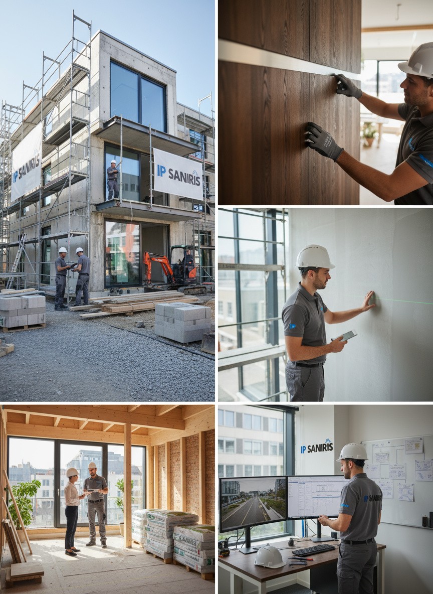 Blurred aerial view of a winding lake surrounded by dense green forest and mountains, with a small facility near the shoreline