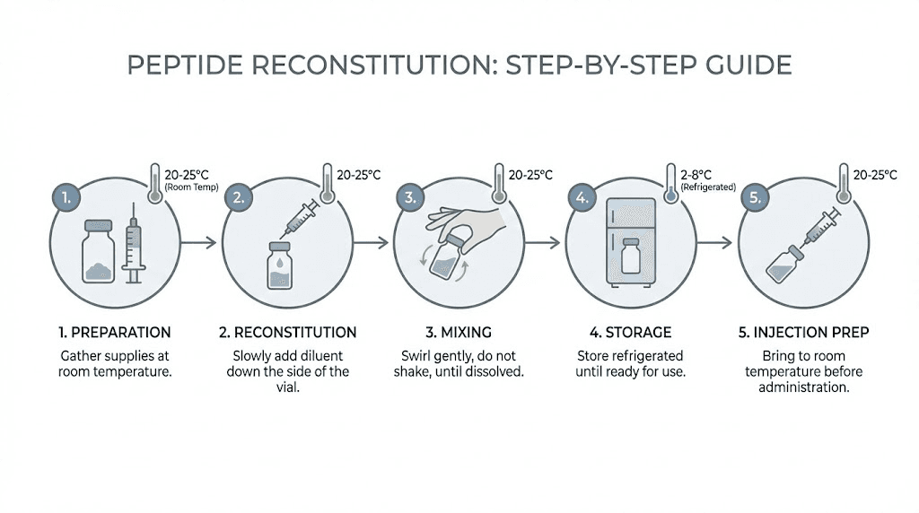Peptide reconstitution and storage guide for bone healing peptides