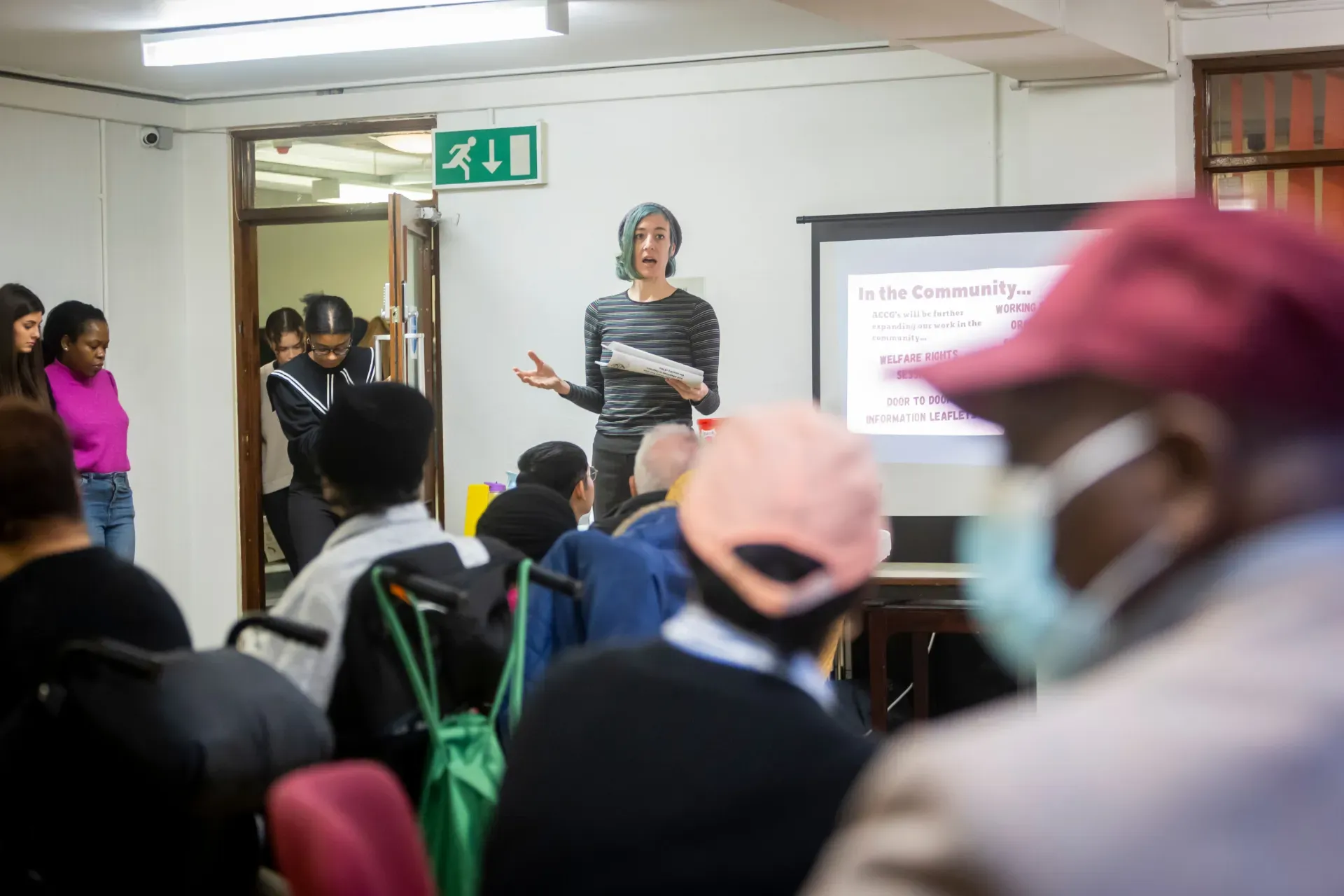 A group coordinator speaking
