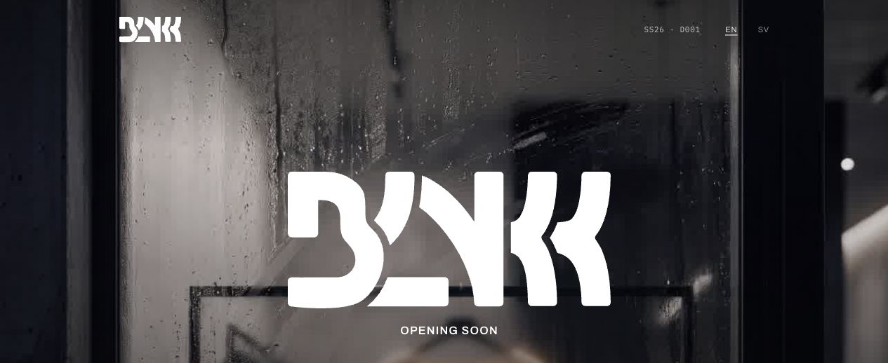 BLNKK live pre-launch website with white wordmark over atmospheric window imagery