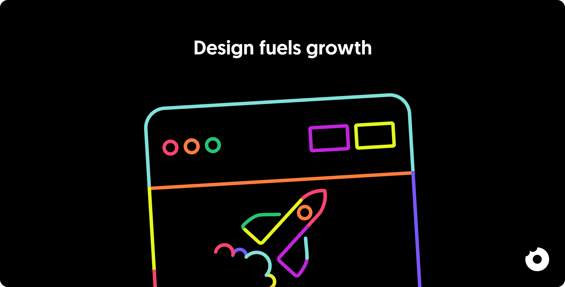 Interface illustration with a rocket launch, symbolizing growth