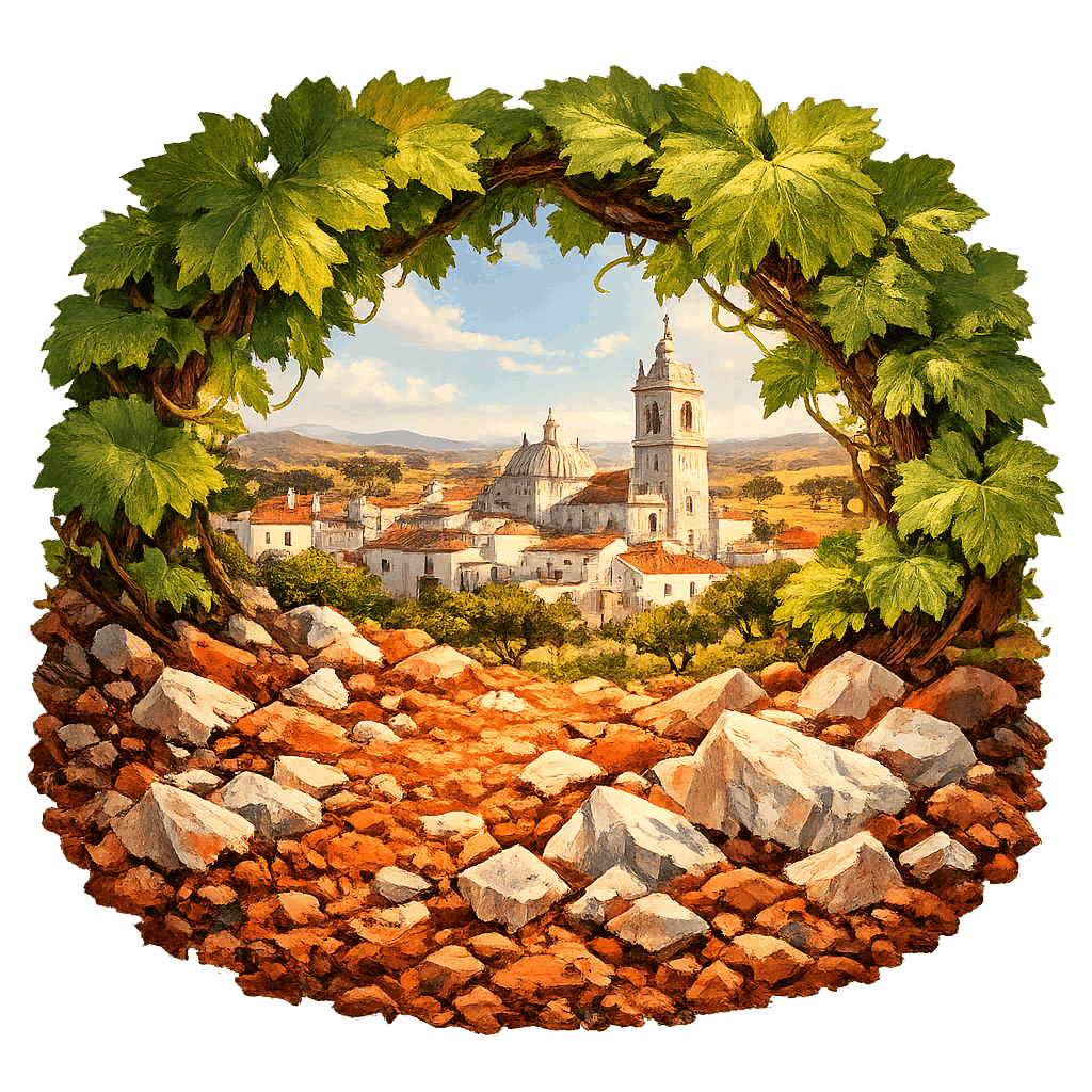 Detailed graphic of the Borba wine region.