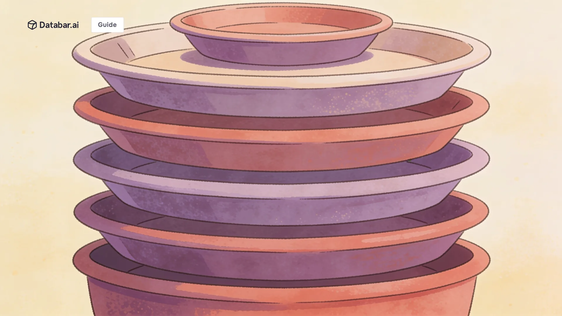 Illustration of differently sized trays nested into one column, largest at the base — The Sales Tech Stack: What Modern Teams Need