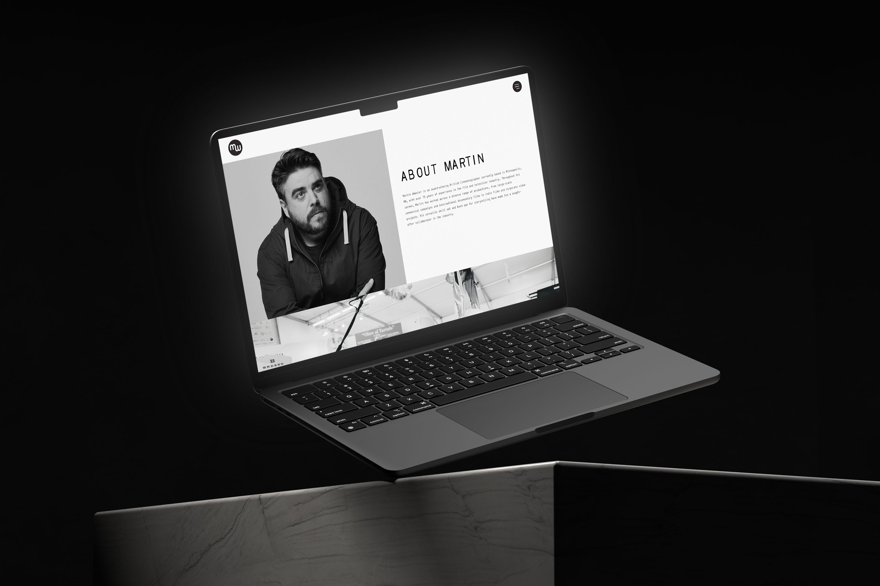 Laptop Showing Matins Website