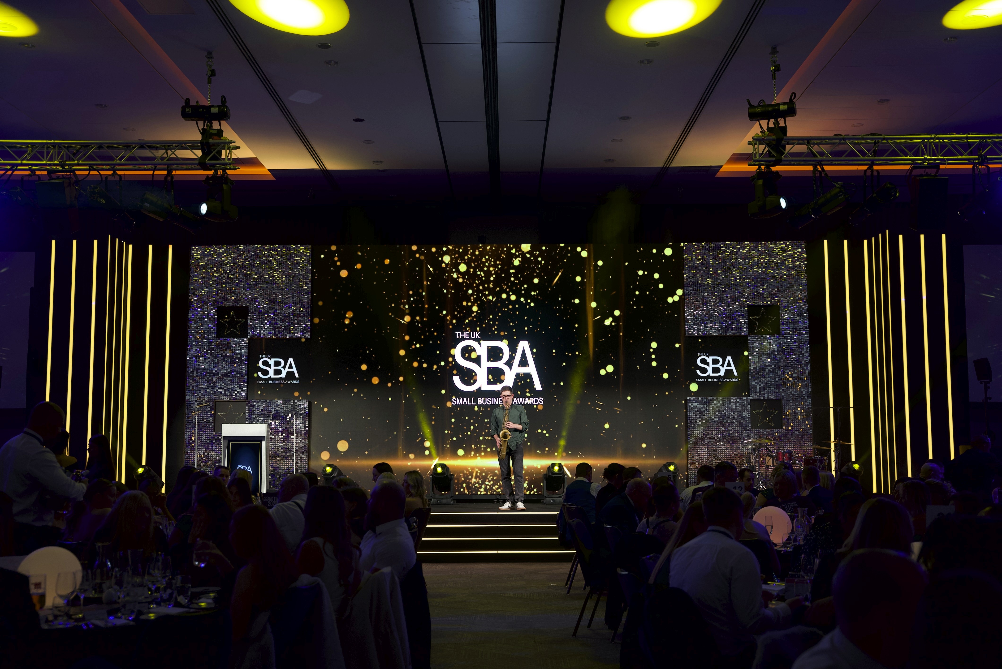 Large LED Wall with shimmer panels and LED Sticks