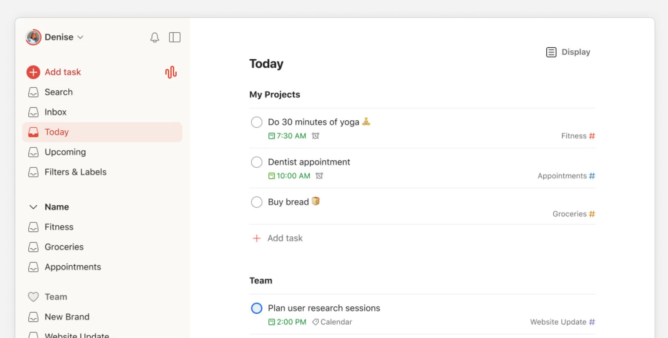 Todoist screenshot
