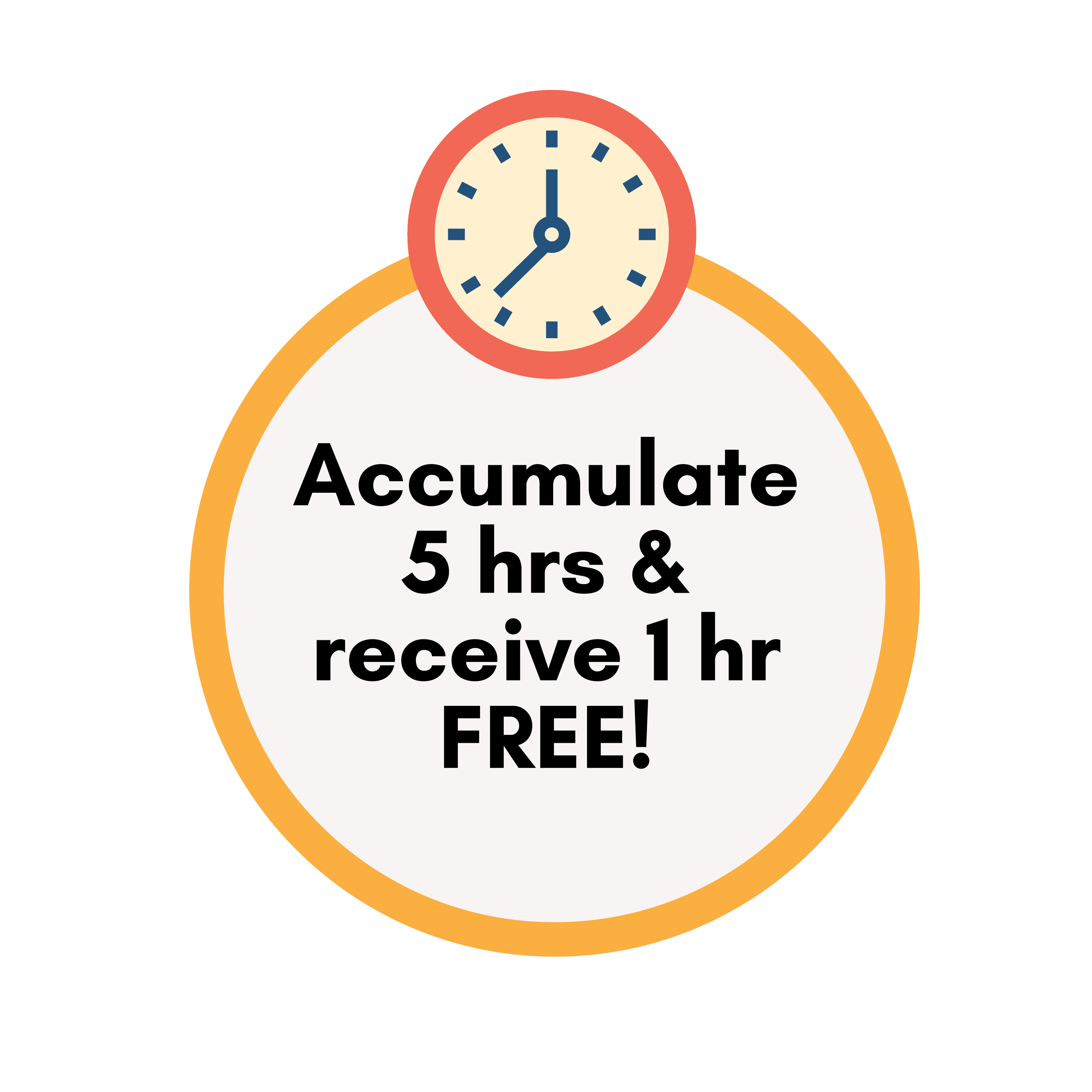 Accumulate 5 hours & receive 1 hour free