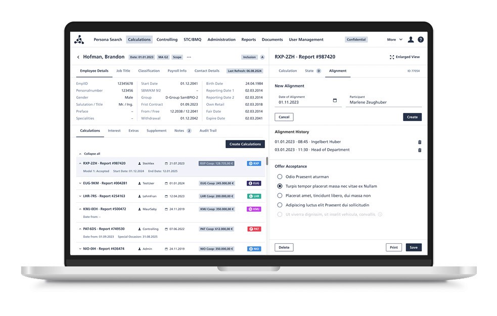 MockUp Calculation Tab Alignment