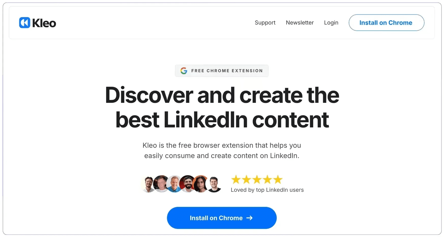 Página de inicio de Kleo