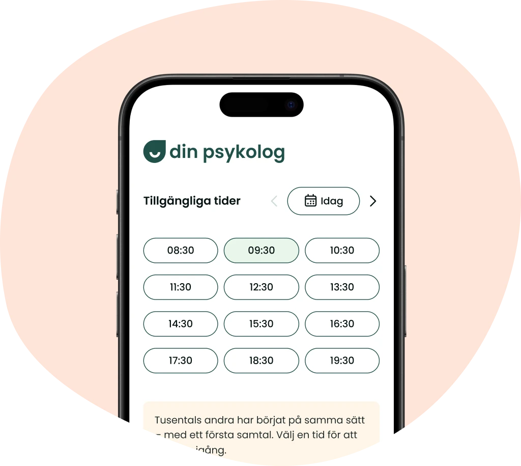 Overview of psychologists in Din Psykolog's app