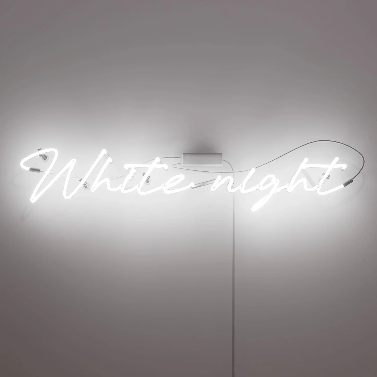 Glass traditional Neon Sign - White Night