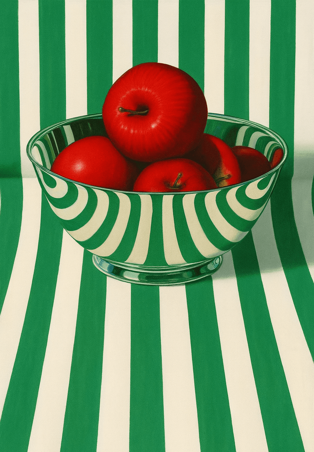 A still-life composition examining repetition, surface, and tension between object and pattern