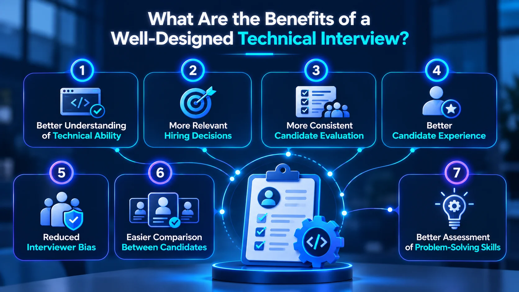 Benefits of a well-designed technical interview for hiring teams.
